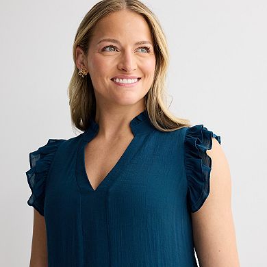 Women's 5th & Madison Edit Ruffle Sleeve V-Neck Tiered Dress