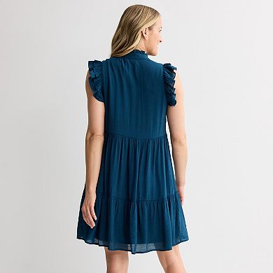 Women's 5th & Madison Edit Ruffle Sleeve V-Neck Tiered Dress