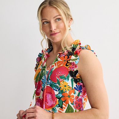 Women's 5th & Madison Edit Ruffle Sleeve V-Neck Tiered Dress