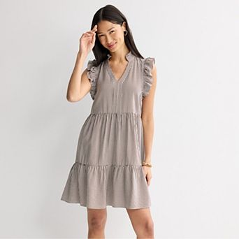 Women's 5th & Madison Edit Ruffle Sleeve V-Neck Tiered Dress