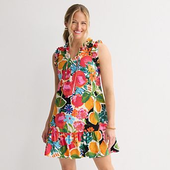 Women's 5th & Madison Edit Ruffle Sleeve V-Neck Tiered Dress
