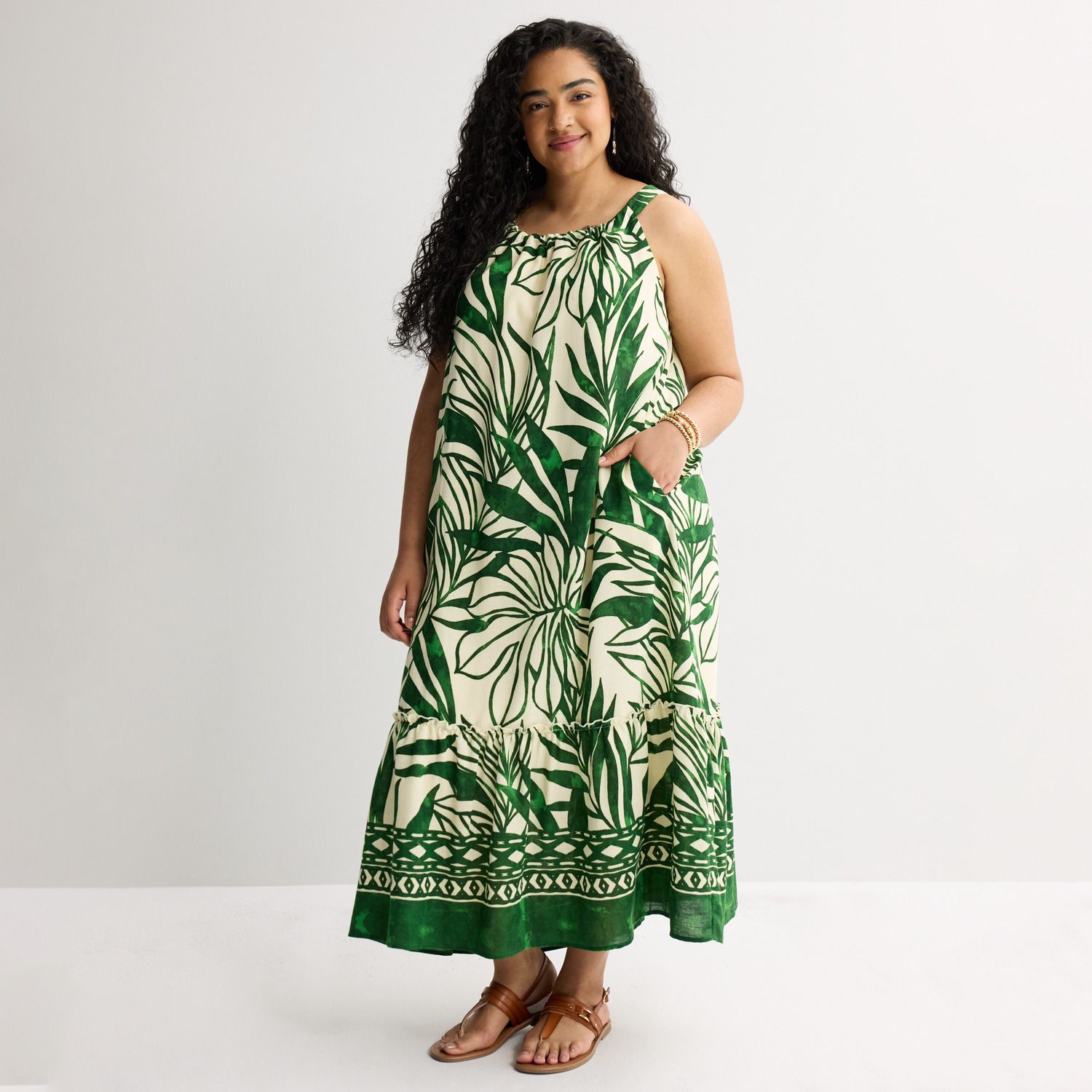 Женские платья 5th + Madison Plus Size 5th + Madison Edit Halter Neck Tiered Dress