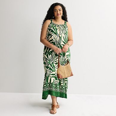 Plus Size 5th + Madison Edit Halter Neck Tiered Dress
