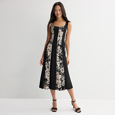 sandra darren dress Women's Sandra Darren Sleeveless A-Line Dress, Size: Medium, Blk Beige