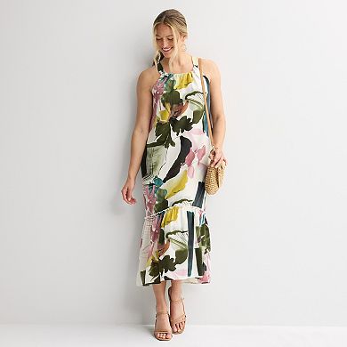 Women's 5th + Madison Edit Halter Neck Tiered Maxi Dress