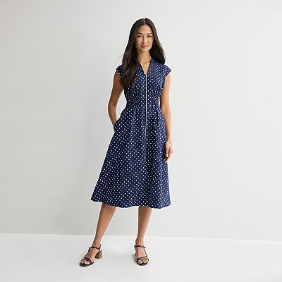 zipper midi dress Everly Zipper Midi Dress-Maroon