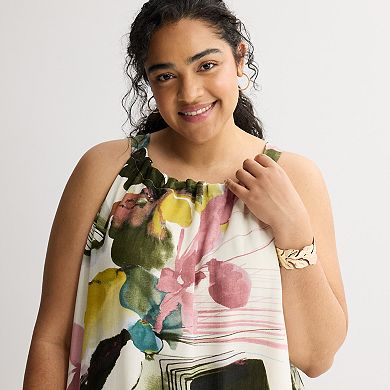 Plus Size 5th & Madison Edit Halter Neck Tiered Maxi Dress