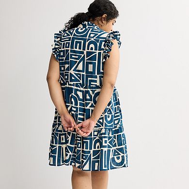 Plus Size 5th & Madison Edit Ruffle Sleeve V-Neck Tiered Dress