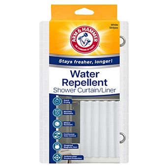 Arm & Hammer Water Repellent Embossed Stripe Shower Curtain Liner