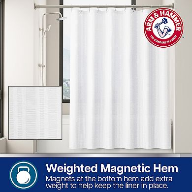 Arm & Hammer Water Repellent Embossed Stripe Shower Curtain Liner