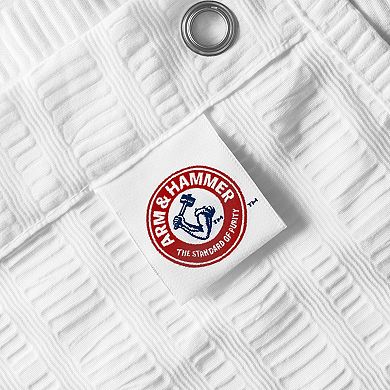 Arm & Hammer Water Repellent Embossed Stripe Shower Curtain Liner