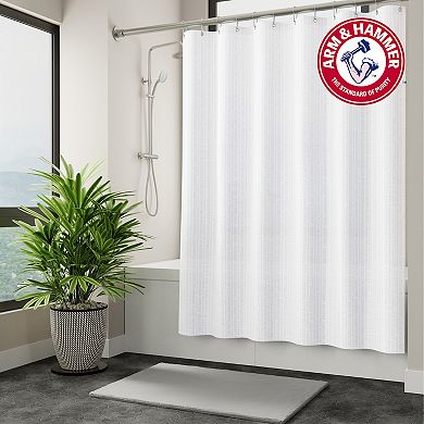 Arm & Hammer Water Repellent Embossed Stripe Shower Curtain Liner