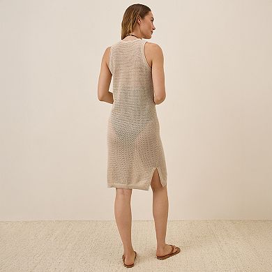 Beachside Linen Crochet Cover-Up Made With Organic Cotton