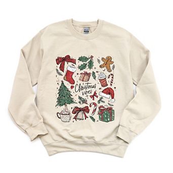 Christmas Vibes Sketched - Women's Graphic Sweatshirt