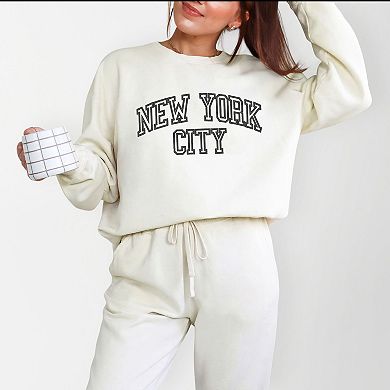 Simply Sage Market Embroidered New York Varsity Lightweight Garment Dyed Sweatshirt