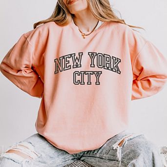 Simply Sage Market Embroidered New York Varsity Lightweight Garment Dyed Sweatshirt
