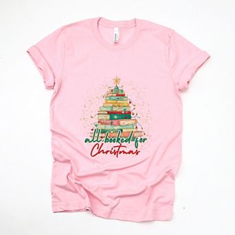 All Booked For Christmas Sparkle - Women's Short Sleeve Graphic T-Shirt