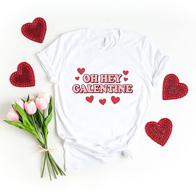 Oh Hey Galentine Hearts - Women's Short Sleeve Graphic T-Shirt
