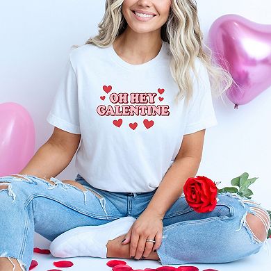 Oh Hey Galentine Hearts - Women's Short Sleeve Graphic T-Shirt