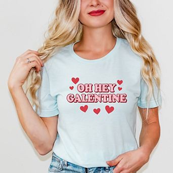 Oh Hey Galentine Hearts - Women's Short Sleeve Graphic T-Shirt