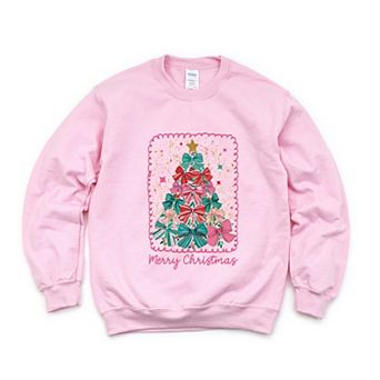 Merry Christmas Bow Tree - Women's Graphic Sweatshirt