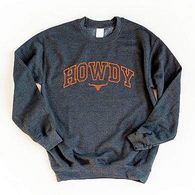 Embroidered Howdy Bull Varsity - Women's Graphic Sweatshirt