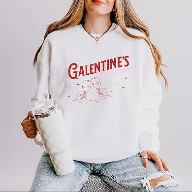 Galentine's Social Club Glitter - Women's Lightweight Garment Dyed Sweatshirt
