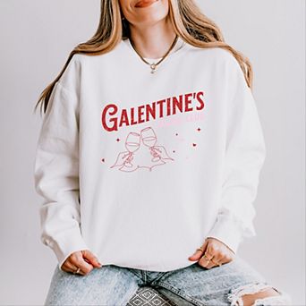 Galentine's Social Club Glitter - Women's Lightweight Garment Dyed Sweatshirt