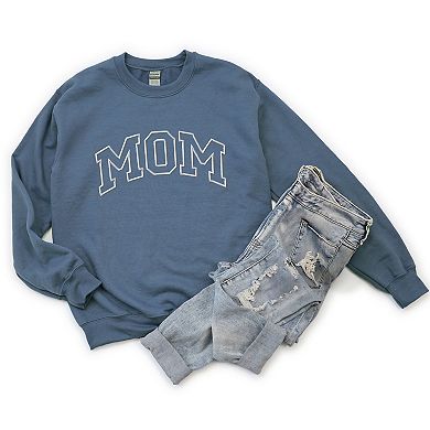 Embroidered Mom Varsity Outline - Women's Graphic Sweatshirt