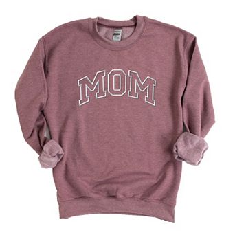 Embroidered Mom Varsity Outline - Women's Graphic Sweatshirt