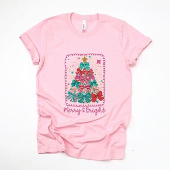 Merry & Bright Bow Tree - Women's Short Sleeve Graphic T-Shirt