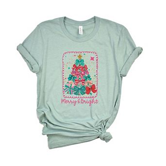 Merry & Bright Bow Tree - Women's Short Sleeve Graphic T-Shirt