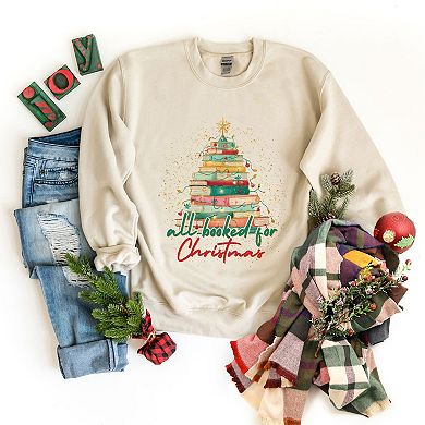 All Booked For Christmas Sparkle - Women's Graphic Sweatshirt