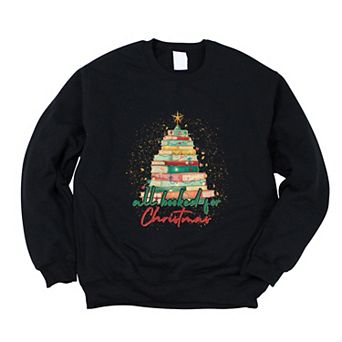 All Booked For Christmas Sparkle - Women's Graphic Sweatshirt