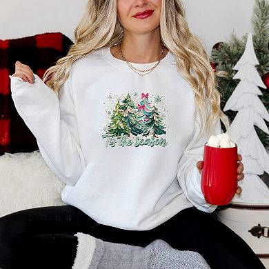 Tis The Season Painted Trees - Women's Graphic Sweatshirt