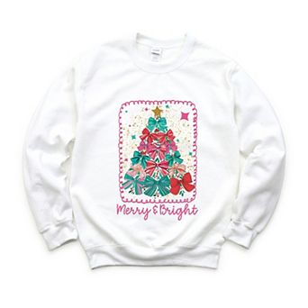 Merry & Bright Bow Tree - Women's Graphic Sweatshirt