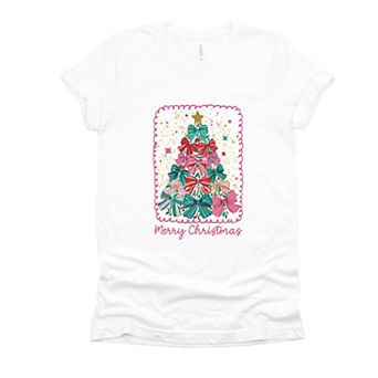 Merry Christmas Bow Tree - Women's Short Sleeve Graphic T-Shirt