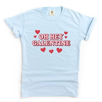 Oh Hey Galentine Hearts - Women's Garment Dyed Graphic T-Shirt