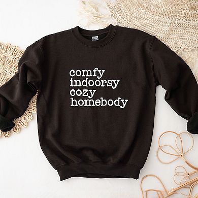 Comfy Indoorsy Cozy Homebody - Women's Graphic Sweatshirt