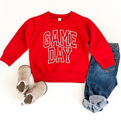 Embroidered Game Day Arched - Toddler Graphic Sweatshirt