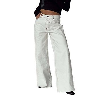 Baggy Wide Leg Jeans for Women High Waisted Trendy Flare Jeans Boyfriend Denim Pants with Pockets
