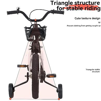 Whisen Kids’ Outdoor Bike with Detachable Training Wheels and Adjustable Saddle & Handlebar