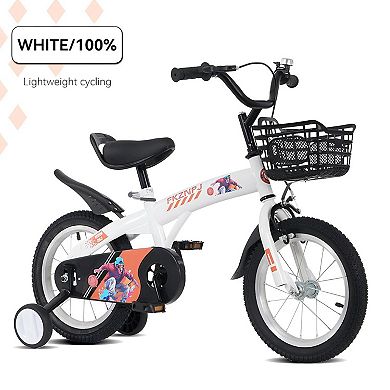 Whisen Kids’ Outdoor Bike with Detachable Training Wheels and Adjustable Saddle & Handlebar