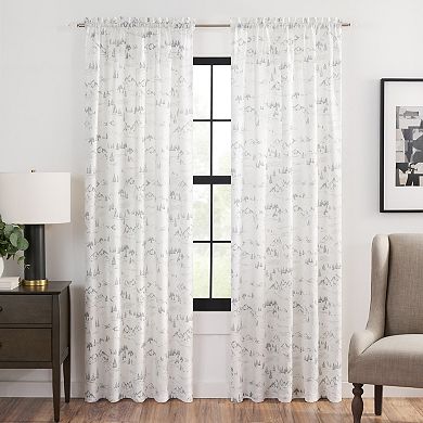 Mountain Vista 100% Polyester Tailored Rod Pocket Curtain Panels