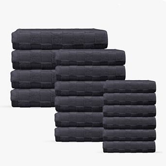 Waffle Terry 16 pc Turkish Towels Set