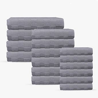 Waffle Terry 16 pc Turkish Towels Set