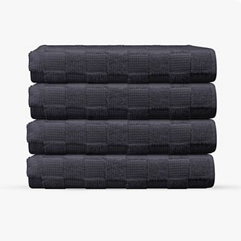 Waffle Terry 4 pc Turkish Bath Towels Set