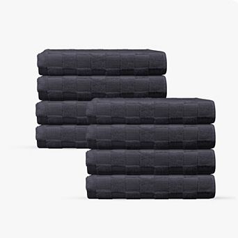 Waffle Terry 8 pc Turkish Wash Towels Set