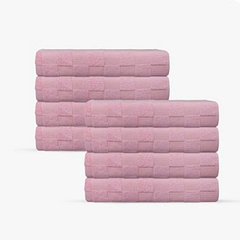 Waffle Terry 8 pc Turkish Wash Towels Set