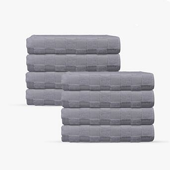 Waffle Terry 8 pc Turkish Wash Towels Set